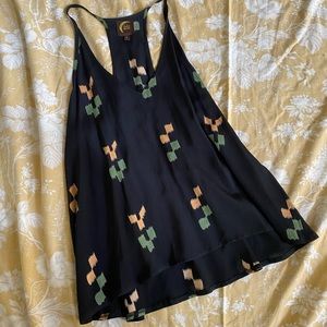 Blu Moon Planet Blue Black Rayon Atomic Top- S